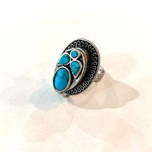 Lucky Brand turquoise locket ring